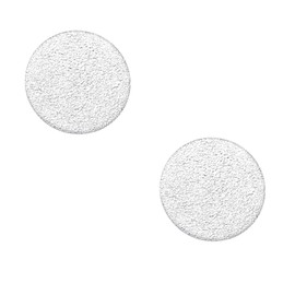 Laimons - Women's Stud Earrings - Disc Design - Brushed Large 925 Sterling Silver with White Cubic Zirconia