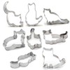FAZHBARY 8 PCS Cat Cookie Cutter Set Stainless Steel Cat