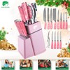 FULLHI 14pcs Block Knife Set, Chef's Knife Steak Knives Set