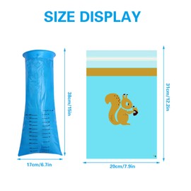 Burp Bag with Mouthpiece, Vomit Bags, Pack of 6 1000 ml Poop Bags, Poop Bags with Ring, Breaking Bag, for Children and Adults for Vomiting and Nausea