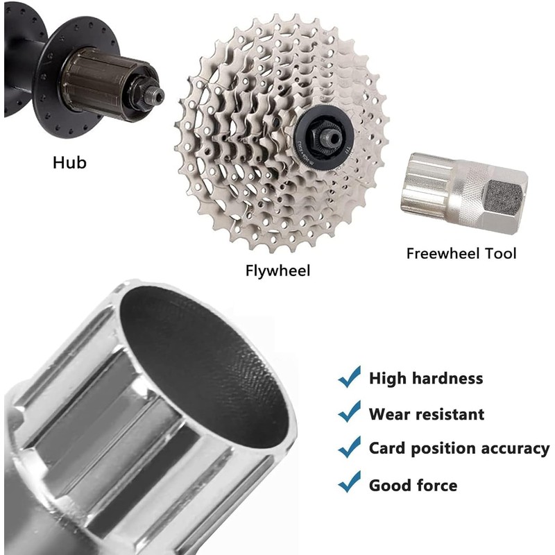 Jushion Pack of 2 Sprocket Puller, Bicycle Inner Bearing Key,