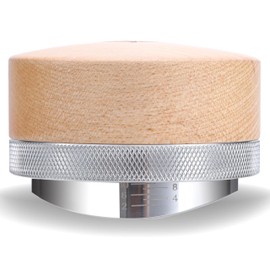 KNODOS Espresso Distribution Tool 58.5mm Maple Coffee Distributor Adjustable Depth Stainless Steel Espresso Leveler Premium Espresso Machine Accessories For Coffee Bar