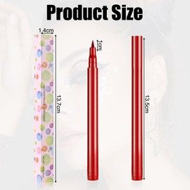 Aomig 24-Hour Waterproof Eyeliner, Precise Vegan Eyeliner, Flissy with Long-Lasting Hold, Smudge-Proof Formula, Eye-liner, Gentle Eyeliner for Sensitive Eyes, Perfect for Daily Makeup Artists (Red,
