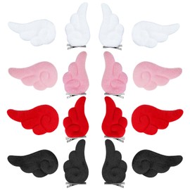 Haakong 16Pcs 4 Color Wings Hair Clips Angel Hairpin Kawaii Hair Accessories Cosplay Plush Cartoon Hair Clips