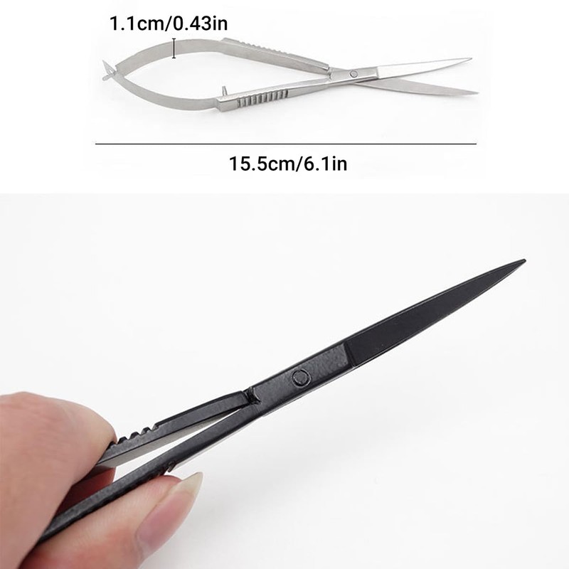 AIMALL quarium Grass Tank Trimming Shears - Black Stainless Steel