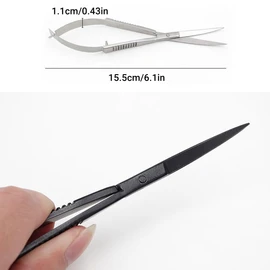 AIMALL quarium Grass Tank Trimming Shears - Black Stainless Steel Spring Shears for Aqua Plants and Fish Tank Landscaping, 6.1 inches
