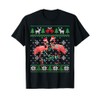 Flamingo Xmas Lights Santa Hat Funny Ugly Christmas Sweater T-Shirt