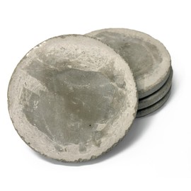 JJ Composites Industrial Concrete Coasters – Handcrafted, American Made, Set of 4 Round 4”, Modern Style, Non-Slip Cork Backing, Absorbent Protection, for Candles & Home Decor