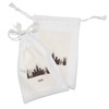 Ambesonne Hungary Fabric Pouch Set of 2, Silhouette of Budapest