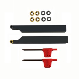 Zouzmin 3/8” 1/2" SRACR1010/1212 H06 Lathe Turning Holders Lathe Turning & Profiling Tool Holder with RCMT0602 Round Carbide Milling Inserts For steel stainless steel (2pcs 1/2 holders+ 10pcs inserts)