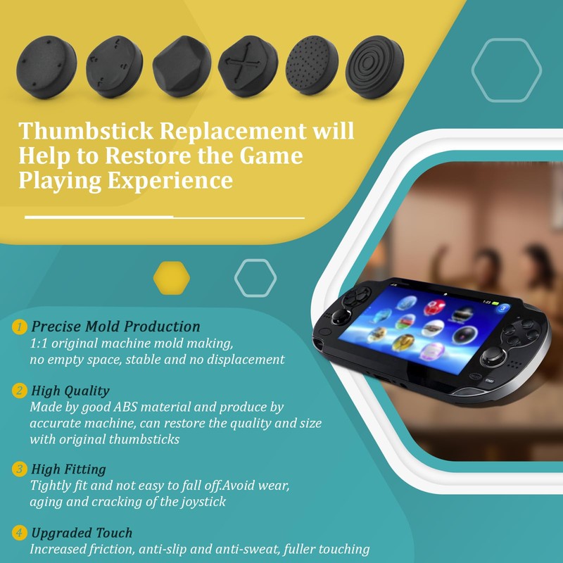 6PCS Thumbsticks for PS Vita PSV 2000 2001 Thumb Stick