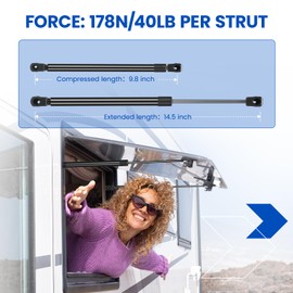 SYKRSS C16-11543 15 inch 40Lb/178N Gas Struts Shock 15" 40lb Gas Spring Lift Support for Camper Shell Window ARE ATC Snugtop Canopy Leer Canopy Truck Topper Cap Cabinet Lid Toolbox C1611543, 2 Pcs Set