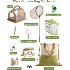 Robud Kids Outdoor Explorer Kit 12Pcs Bug Catcher Adventure Gift for Boys Girls