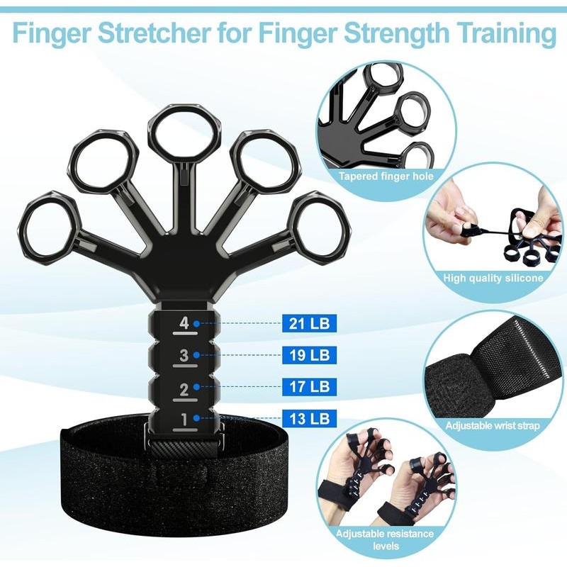 5 Pack Grip Strength Trainer with Finger Exerciser, Hand Grip