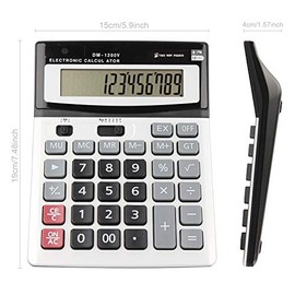 HIHUHEN HIHUHEN Large Electronic Calculator Counter Solar & Battery Power 12 Digit Display Multi-Functional Big Button for Business Office School Calculating (1 x Calculator)