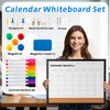 Dry Erase Calendar Whiteboard, 17" x 13" Magnetic Whiteboard Cork