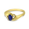 14k Yellow Gold Oval Sapphire And Diamond Ring (Size 5.5)