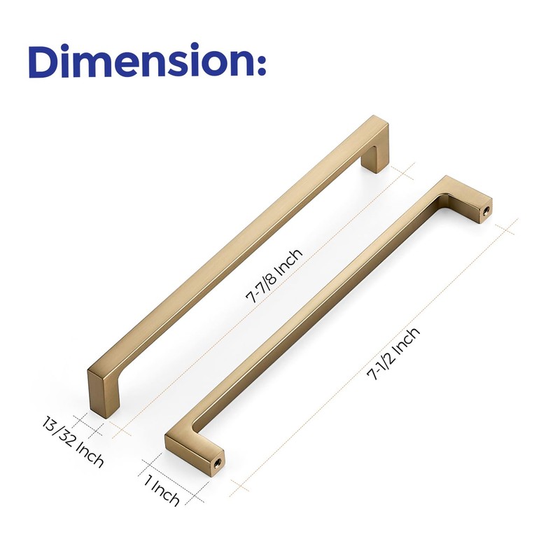 Ravinte Champagne Bronze Kitchen Square Cabinet Handles 7-1/2 Inch 5