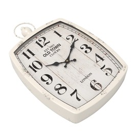 Menterry Large Retro Rectangle Wall Clock, White Antique Vintage Style, Battery Operated Silent Decor Wall Clocks for Living Room,Farmhouse,Kitchen,Office (15.5" H x 10.2" W)