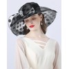 Z&X Women Organza KY Derby Church Hat Polka Dots Wide