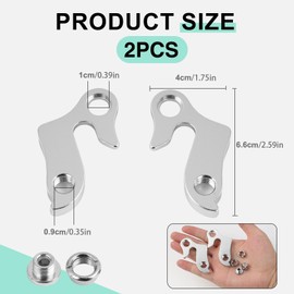 Derailleur Hanger Unisex Derailleur Hanger Set for Bicycles, 2 Pieces Aluminium Alloy Rear Derailleur Hanger, Compatible with Road Bike and Trekking Bike, One