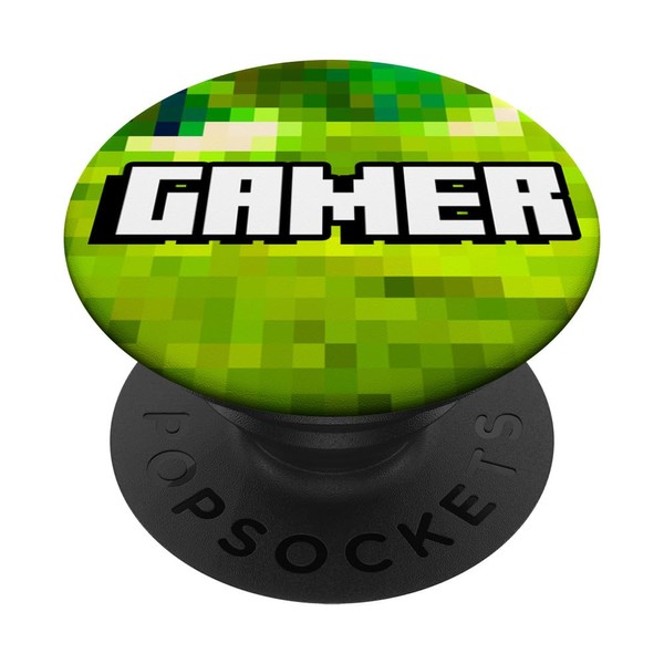 Gamer Pixelated Background Gaming Video Game Player Gift PopSockets with
