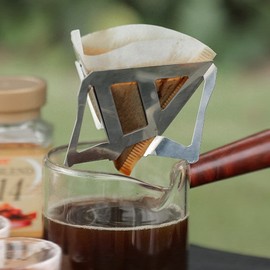 Zerodis Reusable Coffee Filter Stainless Steel Light Weight Coffee Filter Frame Coffee Stainless Steel Collapsible Coffee Dripper