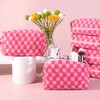 SOIDRAM 12PCS Checkered Makeup Bag Preppy Cosmetic Bag Bulk Hot