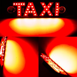 JXOFROAD Led Light TAXI Signs for Car Windshield with Suction Cups & Universal USB-Plug, Glow LED Sign Decal Stickers Suitable for All Cars (red)