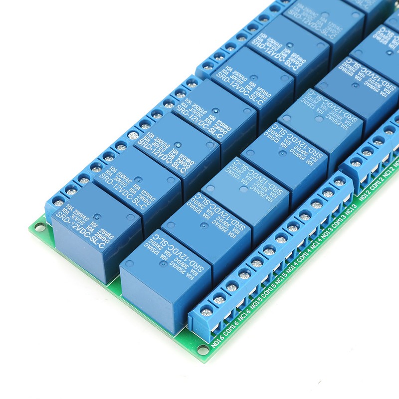 DC 12V 16 Channel MODBUS RTU RS485 Relay Module Board