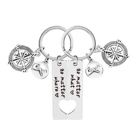 I Love You to the Moon and Back Keychains, Valentines Gifts for Boyfriend and Girlfriend, Couples Puzzle Matching Keyring