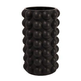 Creative Co-Op Modern Stoneware Raised Dot Umbrella Holder, Black Vase