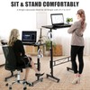 SIDUCAL Standing Desk Adjustable Height, Small Mobile Table with Wheels,