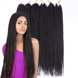 Palace hair 6Pack/LOT Senegalese Twist Crochet Hair Braids Small Easy Twist Crochet Braiding Hair 2S Senegalese Twists 14 inch 18inch 24inch 30strands/pack Hairstyles For Black Women color… (14inch, 4)