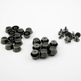 Bottom Studs Brass Screw Type Trapezoid Type 20 Piece Bag Bag Leather Craft (Gun Black)