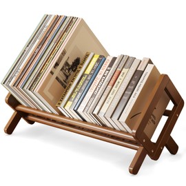 Aofure Premium Desktop Bookshelf, Bamboo Desk Bookshelf, Retro Brown Book Rack Shelf Organizer, Stable Bookshelves Storage, Tabletop Large Magazine Holder Racks for Magazines, Books, Files