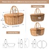 GRANNY SAYS Picnic Basket, Wicker Basket with Insulated Cooler, Woven