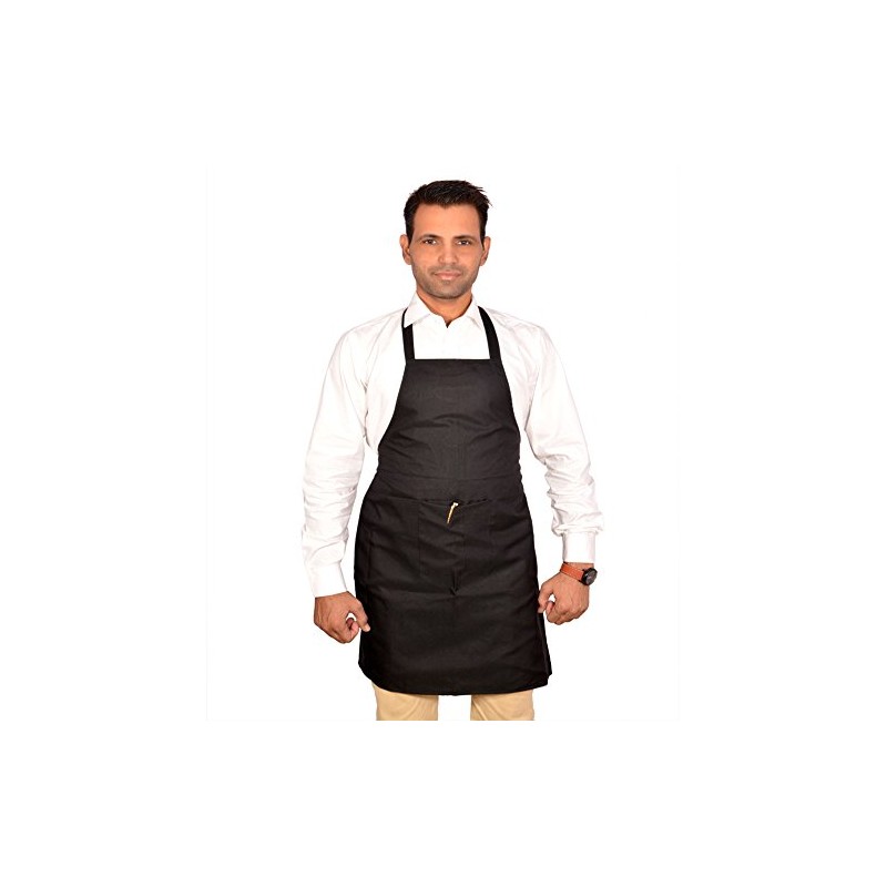 Switchon Polyester Waterproof Black Free Size Chef's Apron with Bow