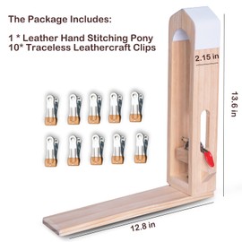 Hand Leather Stitching Pony Sewing Horse Clamp and 10 Sewing Clips Set