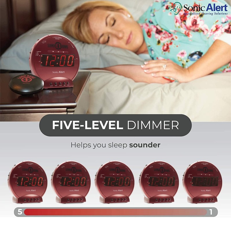 Sonic Alert Sonic Bomb Dual Alarm Clock with Bed Shaker,