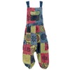 GURU SHOP Natural Patchwork Dungarees, Jumpsuit, Women, Green, Cotton, Size: