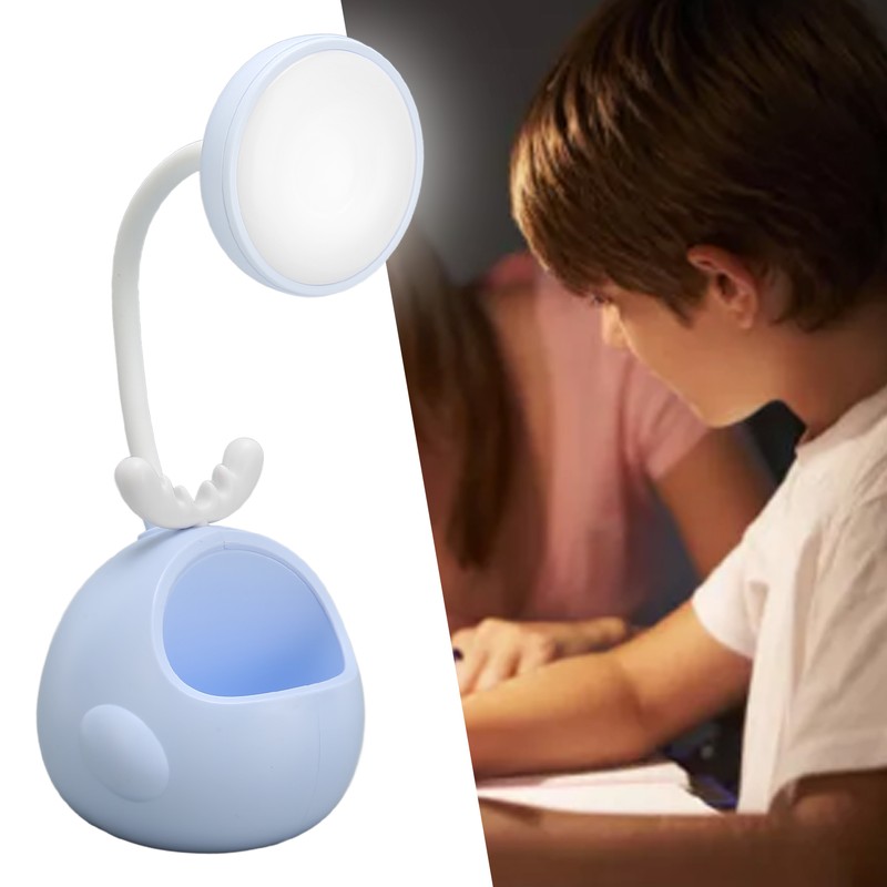 LED Table Lamp Flexible Hose Foldable Desk Light with Pen