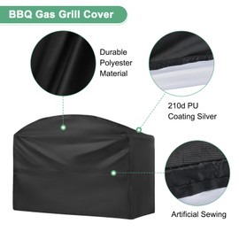 M METERXITY BBQ Gas Grill Cover, 75" x 28" x 46" Charcoal Grill Cover, Waterproof Weather Resistant Rip-Proof Kettle Grill Cover for Outdoor Grill/Outdoor Furniture Cover [Black]