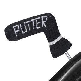 Scott Edward Blade Putter Cover Knitted, 1 Piece in Pack, Fits Golf Blade Putters Cute and Soft (Black Grey)