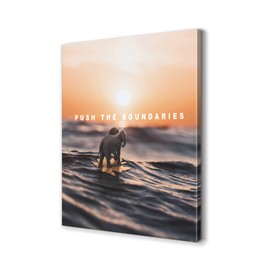 Inspirational Quotes Wall Art Push the Boundaries Framed Painting Modern Artwork Decorations Decor for Office Bedroom (12" W x 18" H)