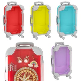 SHIDOW Mini Suitcase Favor Boxes, Decorative Storage for Candy, Jewelry, Rings, Small Trinkets for Wedding, Party, Birthday Decor (4 Pcs)