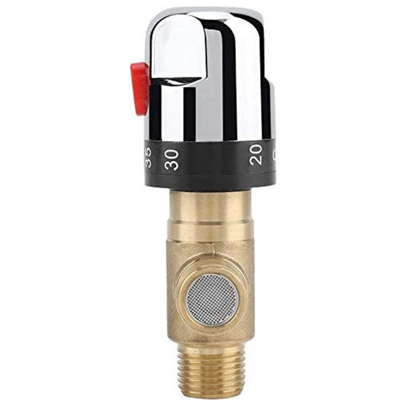 Byttlerom Thermostatic Mixing Valve Solid Brass G1/2 for Shower System
