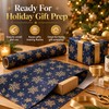 Snowflake Wrapping Paper Roll for Holiday Gifts – Double-Sided Navy