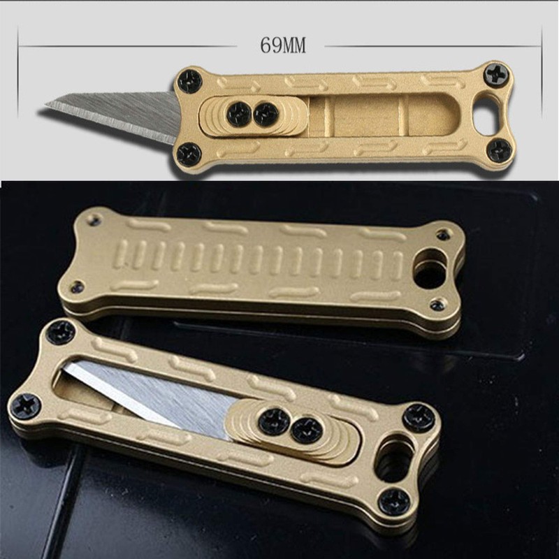 Mini Brass Rapid Utility knife, portable tool paper cutter, Hang