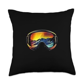 Ski Goggles Reflection Throw Pillow